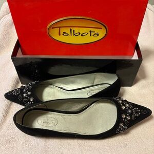 Talbots Black Embellished Flats